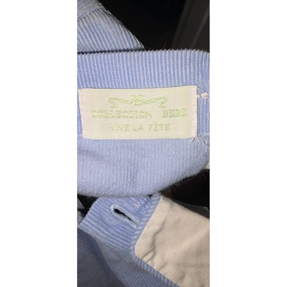 Vive La Fete Smocked Rocking Horse Blue Corduroy Bubble‎ Romper 9M